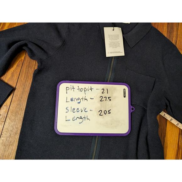 Selected Homme Mens Size Large zipper Front neck bottom Jacket Navy Blue - Picture 6 of 7